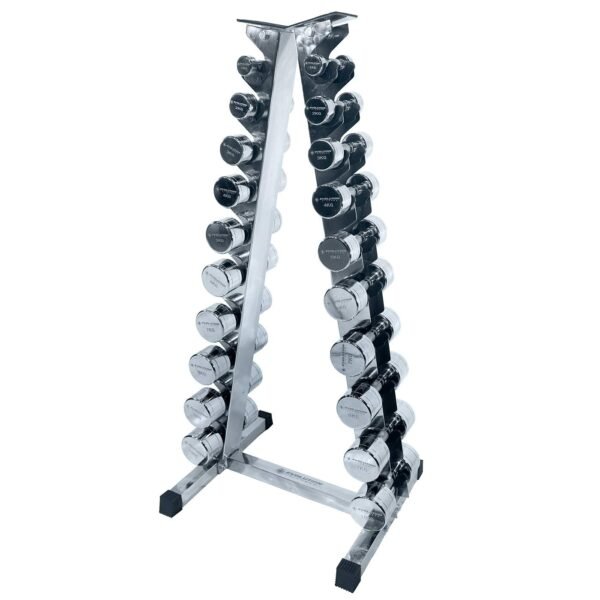 Rack de Mancuernas Cromadas 10 Pares